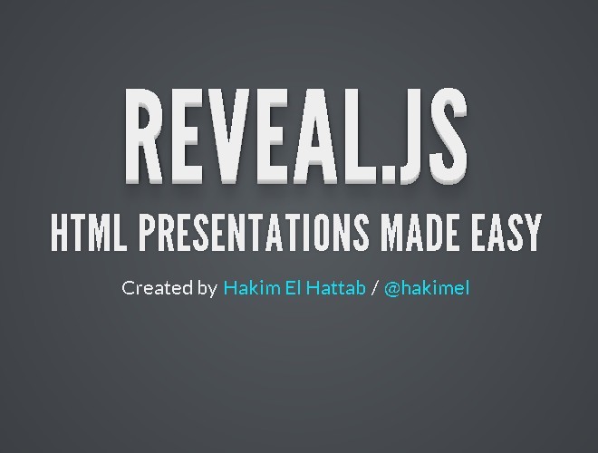 Beautiful HTML Presentation Plugin with jQuery - reveal.js