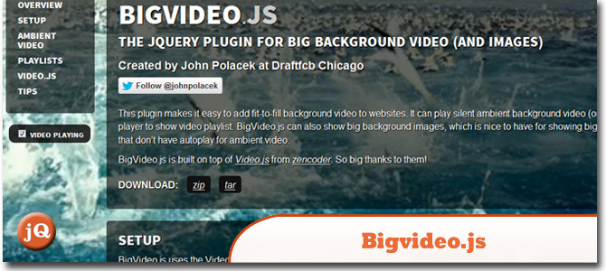 Big Background Video Plugin  | Free jQuery Plugins