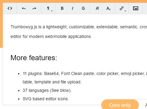 JavaScript Rich Text Editor, WYSIWYG editor in HTML5