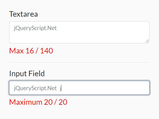 Add A Character Count To Text Field - Simple Text Counter