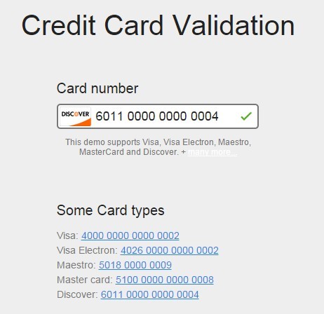credit card validator jquery