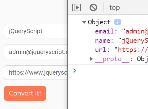 Convert Form Data To A Json Object - Formtojson.Js | Free Jquery Plugins