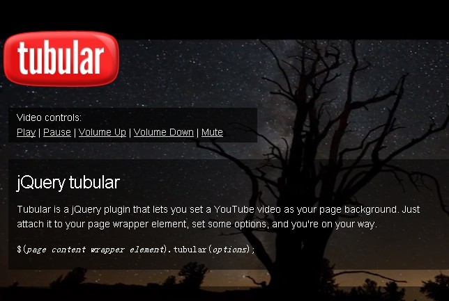 jQuery Plugin For Fullscreen YouTube Video Backgrounds - tubular | Free  jQuery Plugins